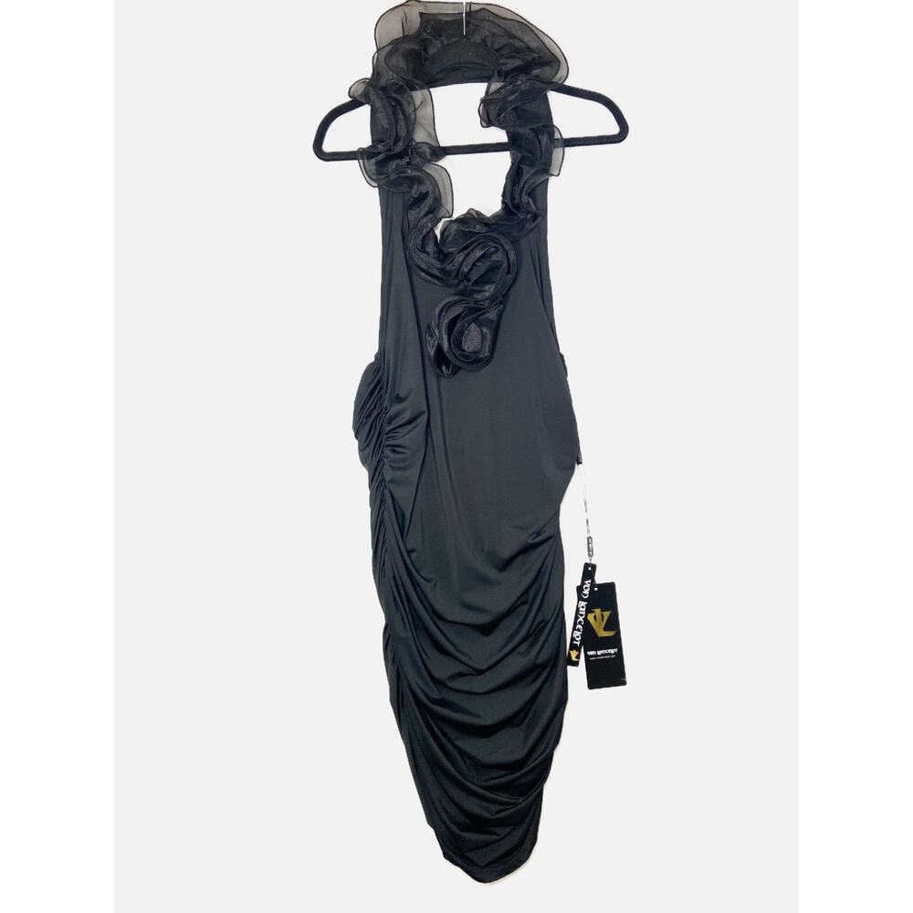 NWT Black Ruffled Formal, Cocktail Dress